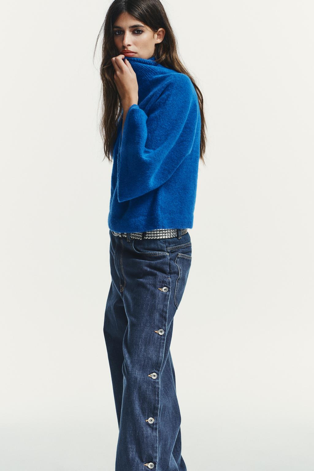 ДЖЕМПЕР ВЯЗАНЫЙ С ШИРОКИМИ РУКАВАМИ