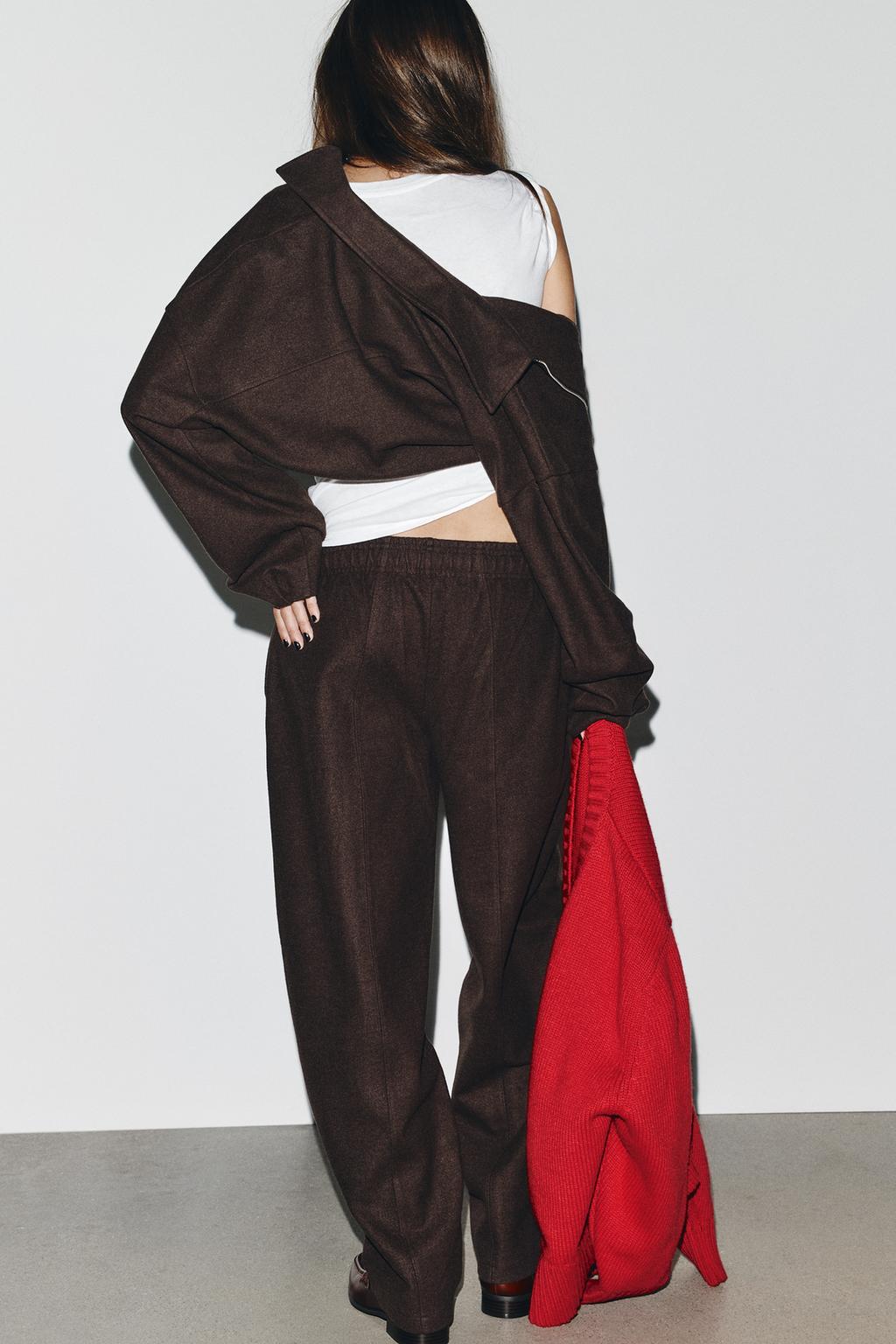 БРЮКИ ПРЯМОГО КРОЯ ИЗ МЯГКОЙ ТКАНИ