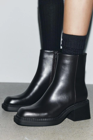 Купить Zara Ботильоны на блочном каблуке