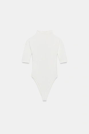 Боди в деревенском стиле с высоким воротником