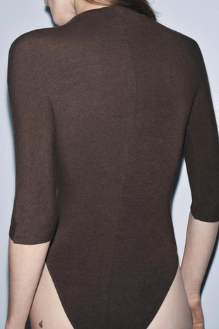 Боди в деревенском стиле с высоким воротником- Заказать в России