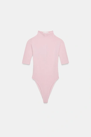 Боди в деревенском стиле с высоким воротником