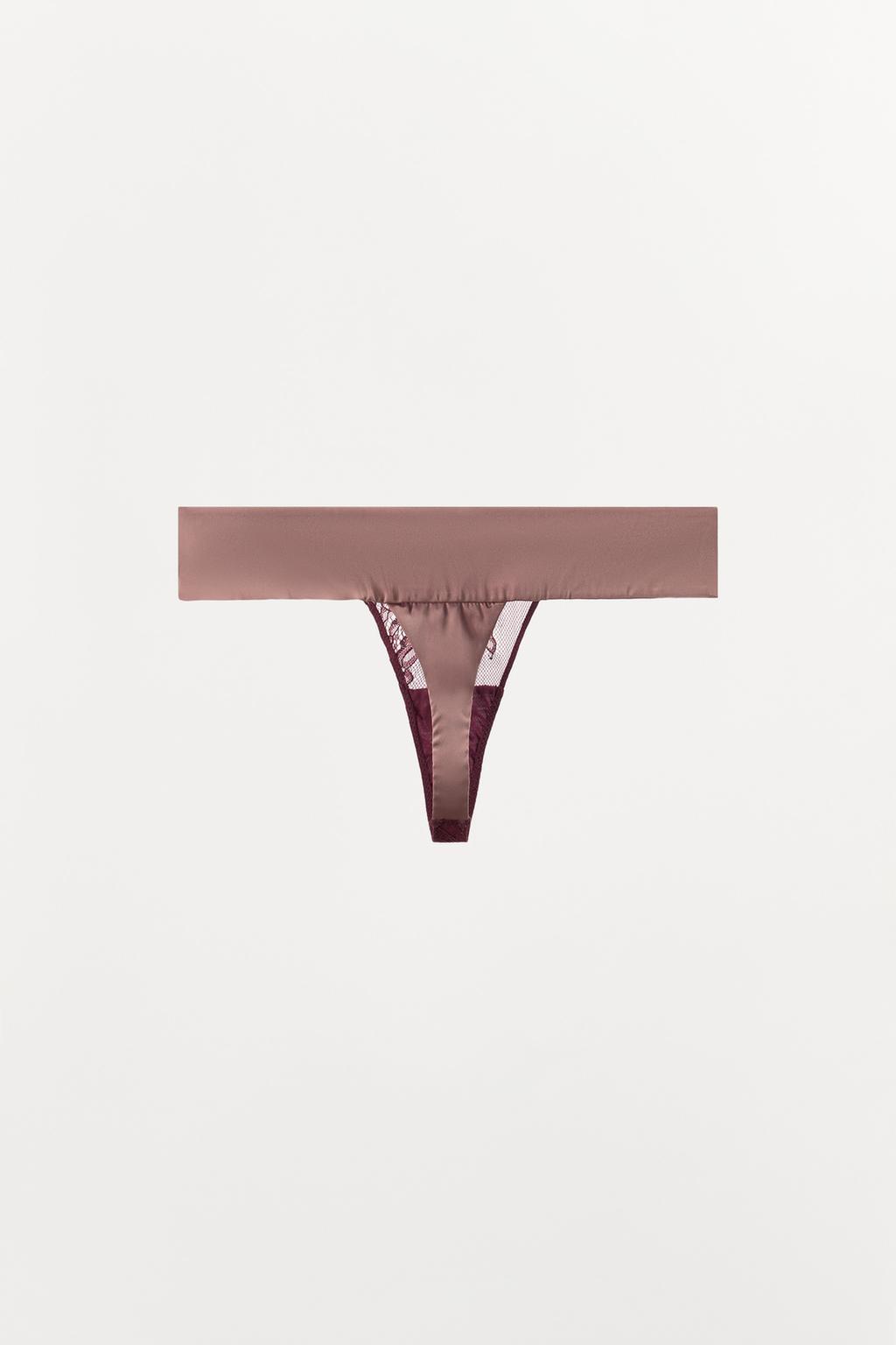 ТРУСЫ-ТАНГА С КОМБИНИРОВАННЫМ КРУЖЕВОМ