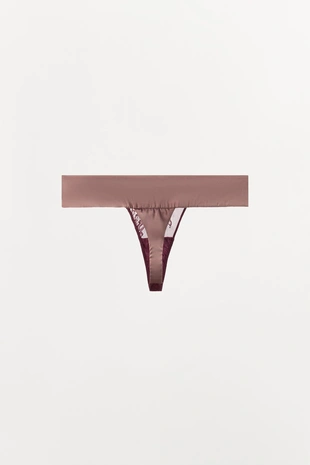 Трусы-танга с комбинированным кружевом- Заказать в России