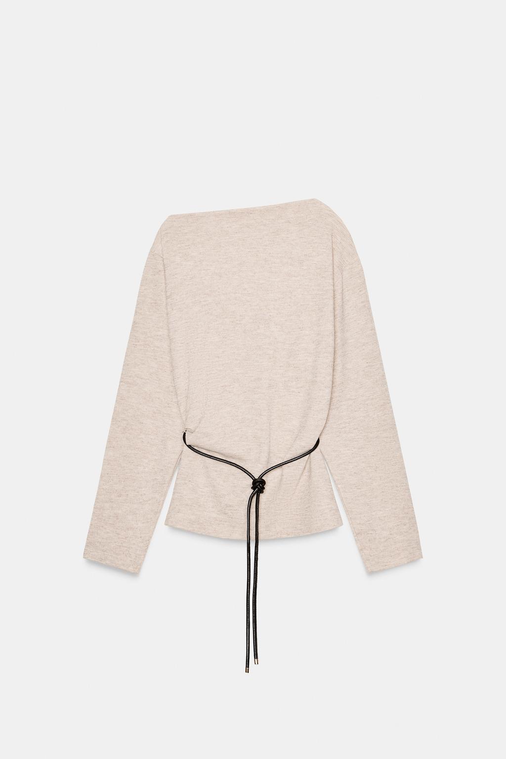 ТОП ИЗ РЕЛЬЕФНОЙ ТКАНИ С ПОЯСОМ