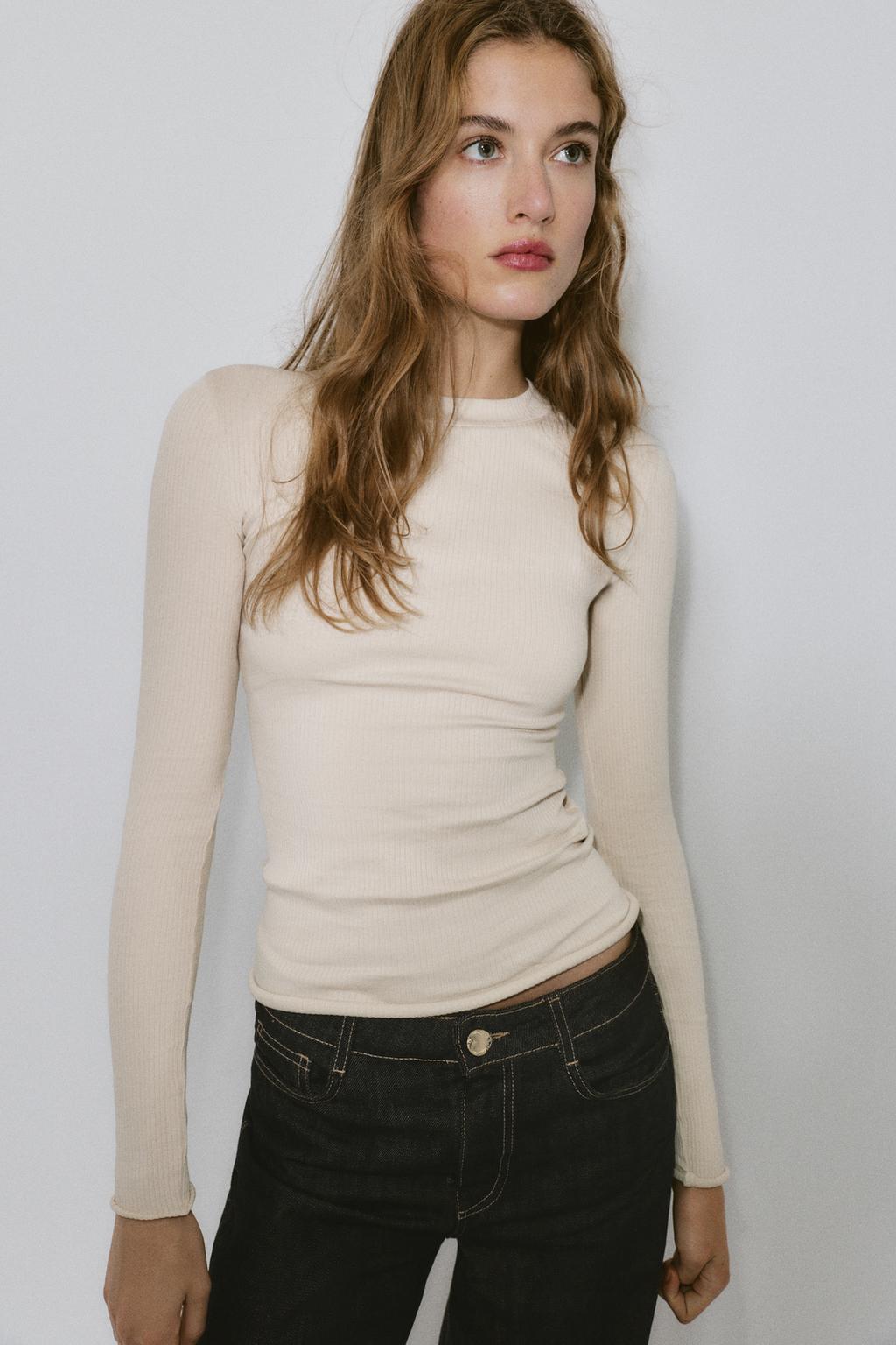 ФУТБОЛКА В РУБЧИК С ДЛИННЫМИ РУКАВАМИ