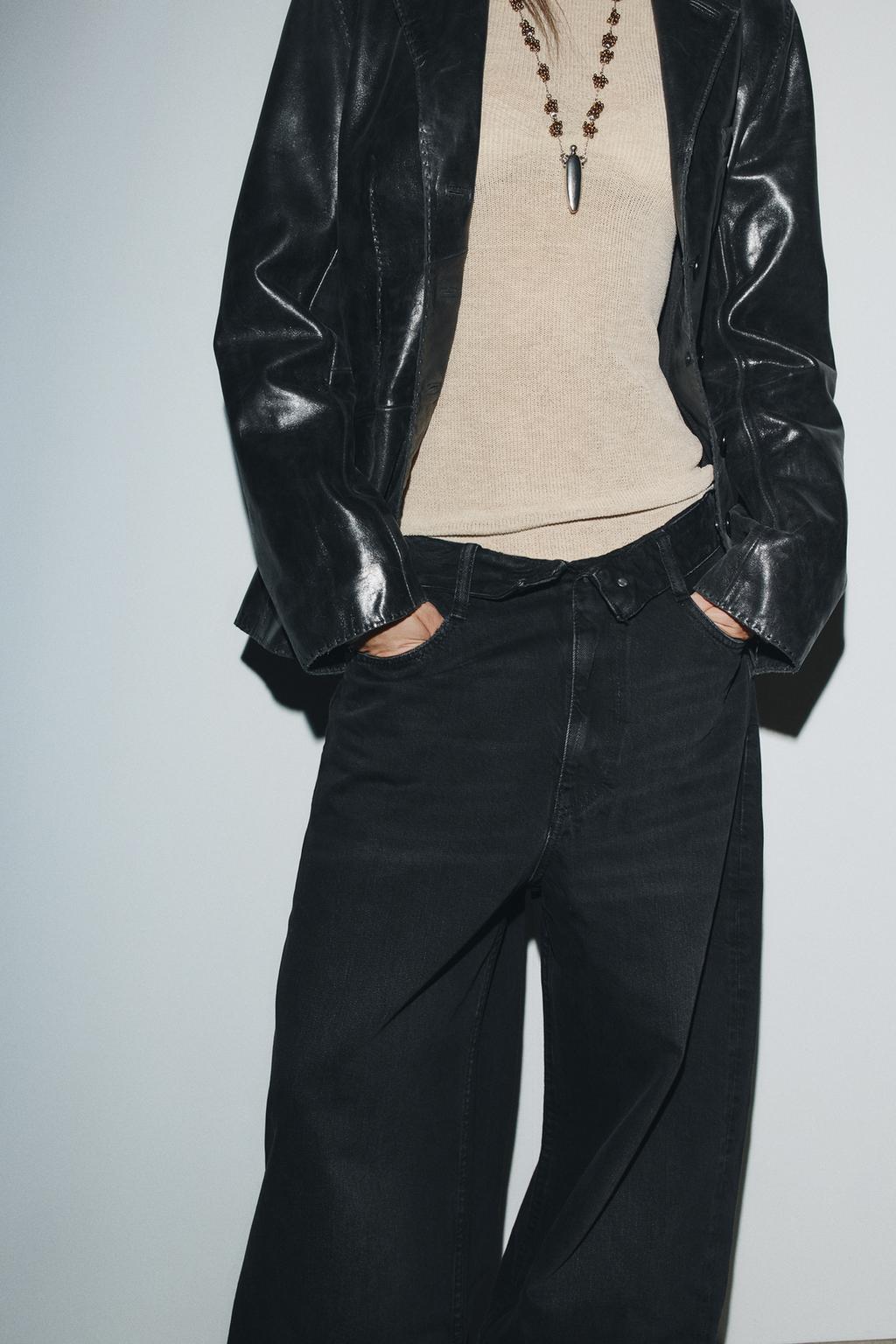 ДЖИНСЫ TRF СО СРЕДНЕЙ ПОСАДКОЙ И ОТВОРОТОМ НА ПОЯСЕ