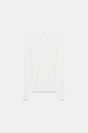 Футболка в рубчик с длинными рукавами