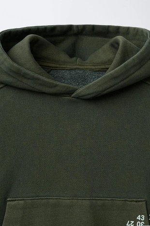 Green | 3854/761/500 - Zara Толстовка с капюшоном, окрашенная в готовом виде