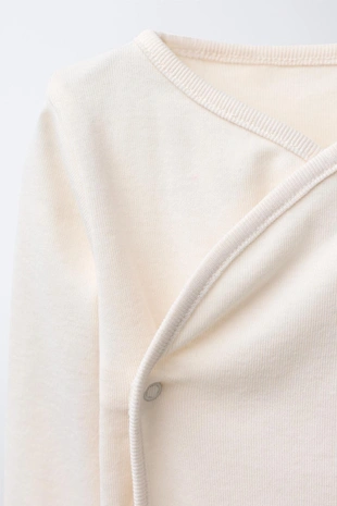 Ecru | 4174/731/712 - Zara Однотонный комплект из боди и ползунков