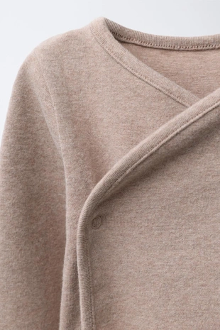 Brown marl | 4174/732/724 - Zara Комплект боди и ползунки меланж