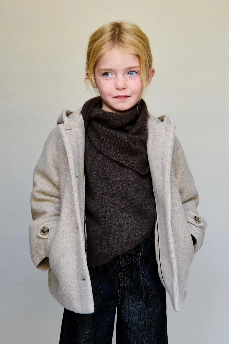 Пальто с капюшоном из шерсти manteco®