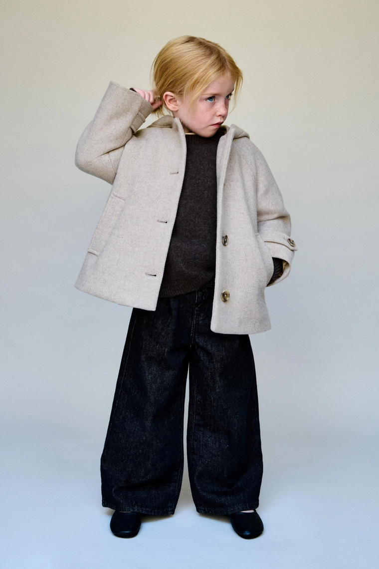 Пальто с капюшоном из шерсти manteco®