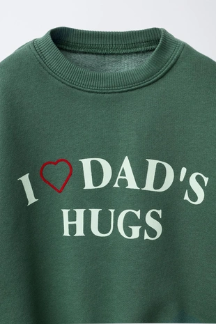 Green | 7878/949/500 - Zara Толстовка с текстовым принтом