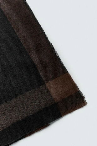 Black | 3920/853/800 - Zara Шарф с контрастным краем