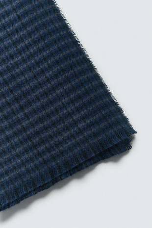 Navy blue | 3920/850/401 - Zara Шарф в клетку