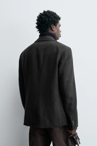 Блейзер из рельефной ткани в елочку- Заказать в России