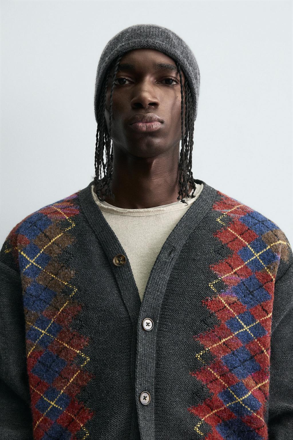 КАРДИГАН JACQUARD С РОМБАМИ