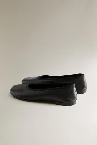 Black | 1306/600/040 - Zara Туфли из гибкой кожи