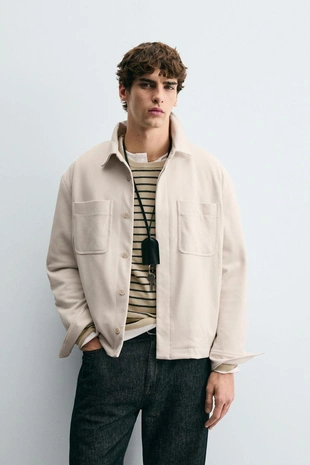 Мягкая куртка-рубашка с карманами- Заказать в России