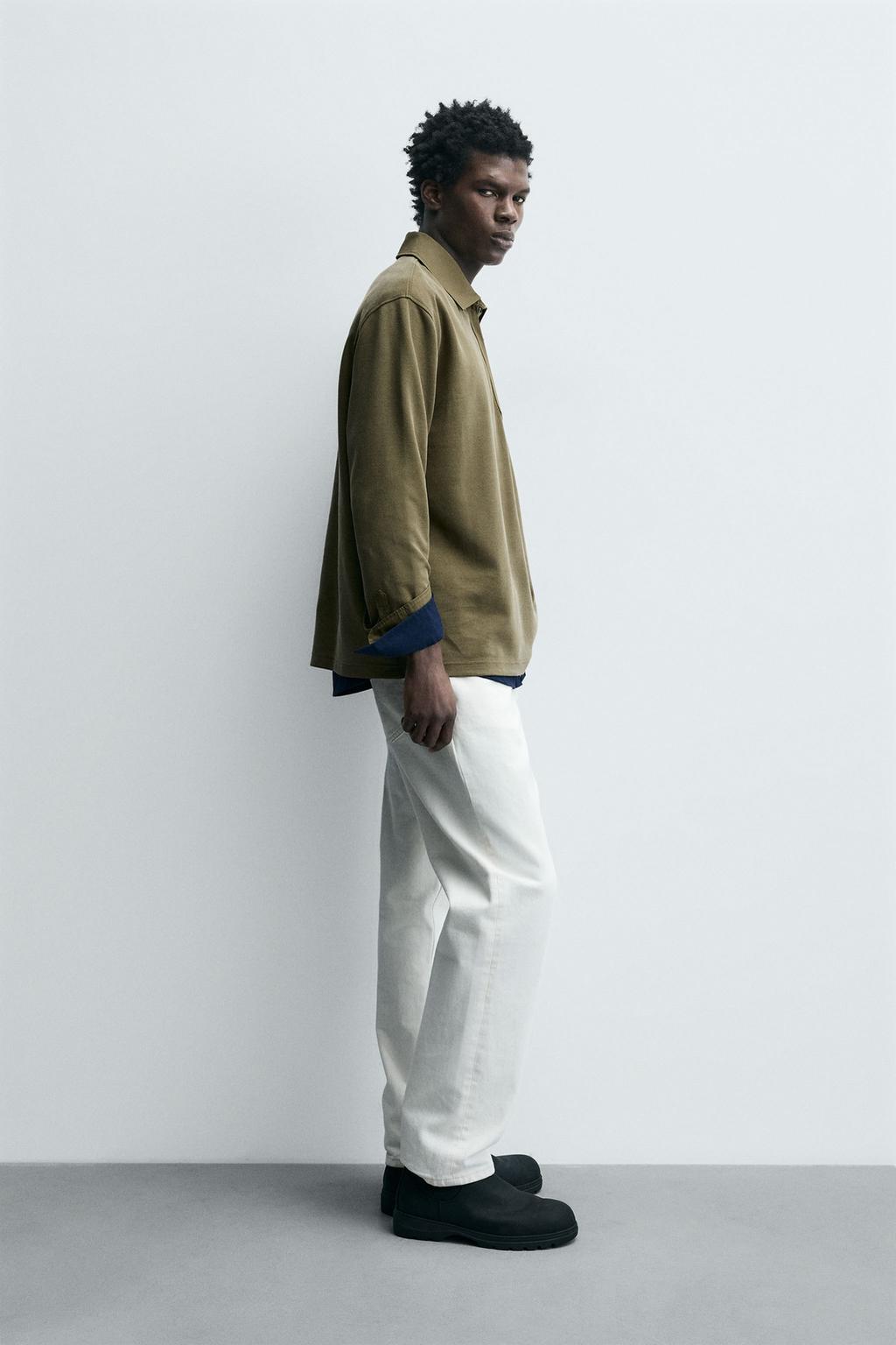 ПОЛО ИЗ РЕЛЬЕФНОГО ПИКЕ С ЭФФЕКТОМ ПОТЕРТОСТИ