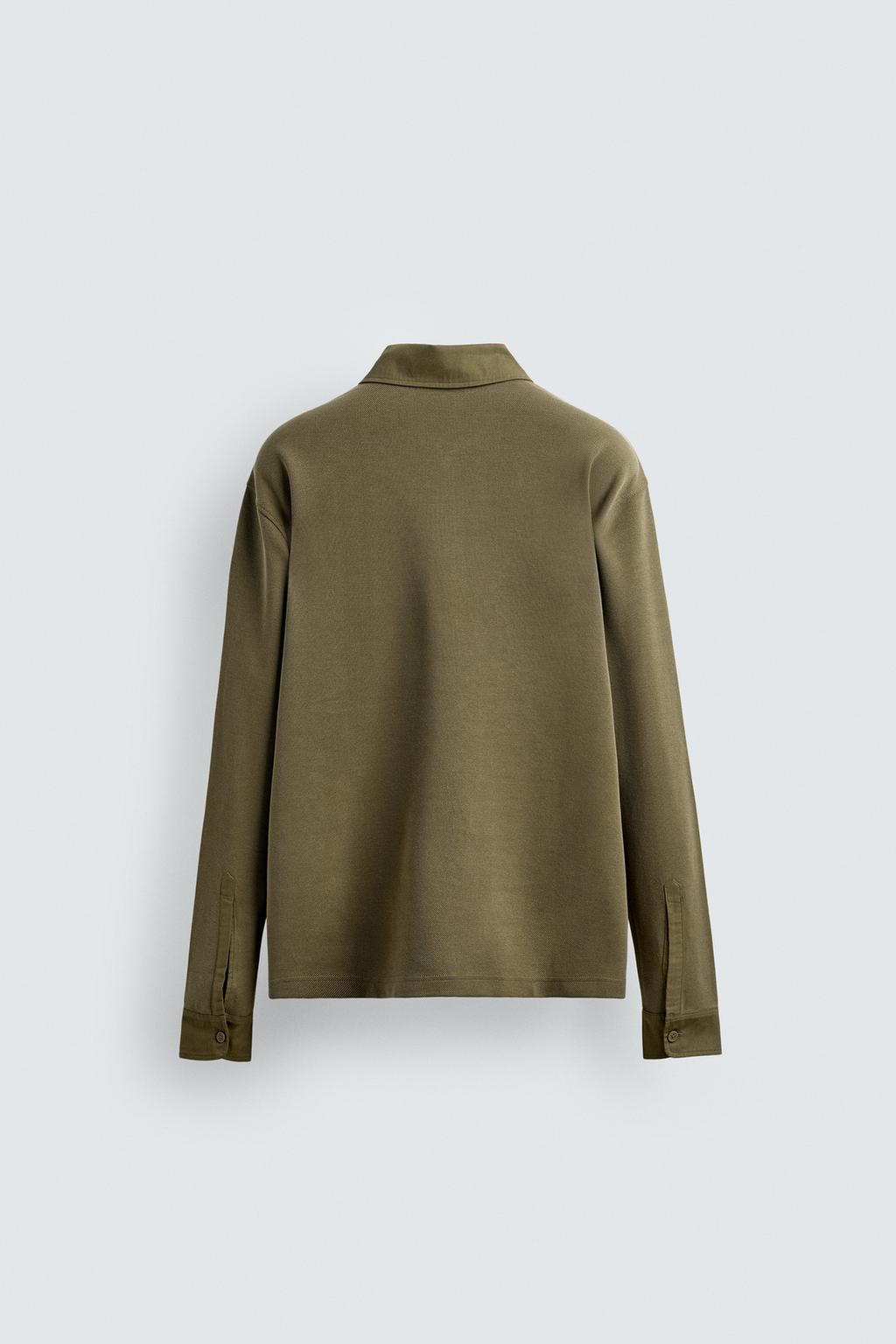 ПОЛО ИЗ РЕЛЬЕФНОГО ПИКЕ С ЭФФЕКТОМ ПОТЕРТОСТИ