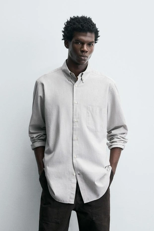 Рубашка классического кроя в клетку- Заказать в России