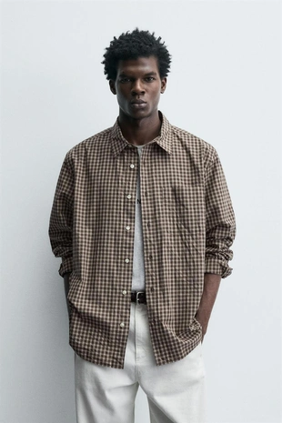 Рубашка RELAXED FIT в клетку- Заказать в России