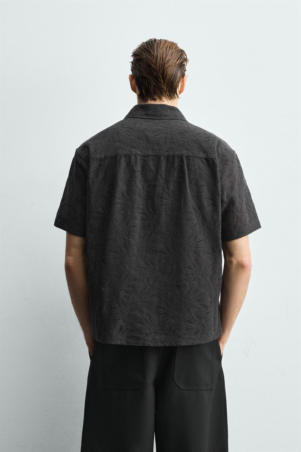 Рубашка с цветочным жаккардовым узором