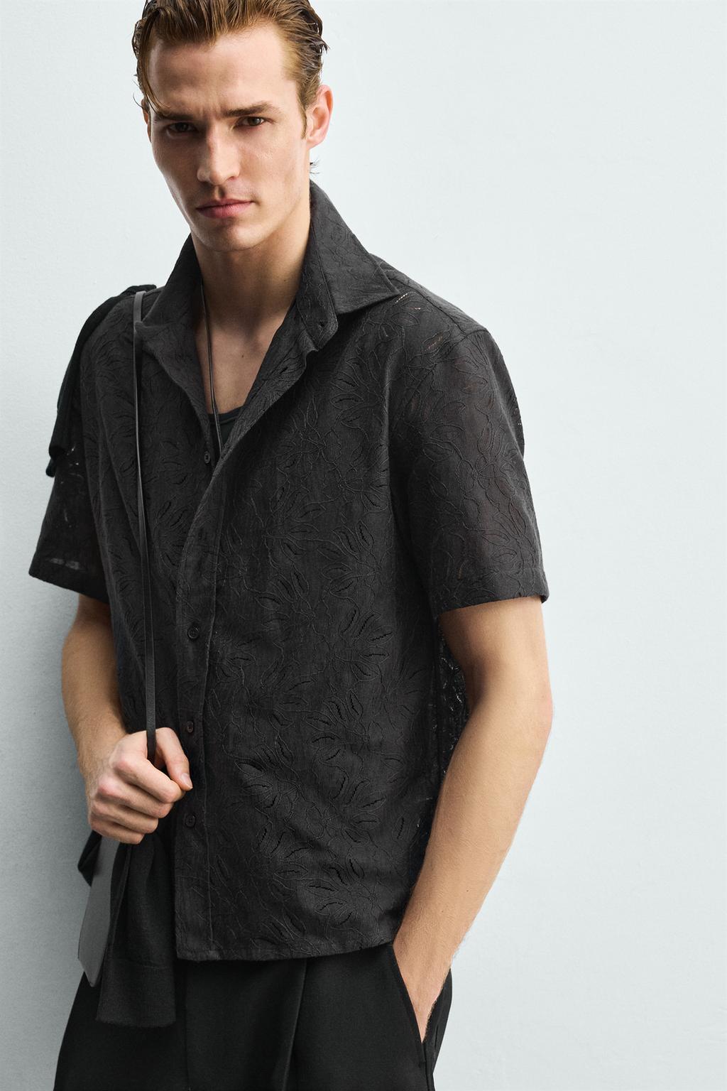 Рубашка с цветочным жаккардовым узором