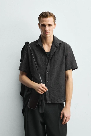 Рубашка с цветочным жаккардовым узором- Заказать в России