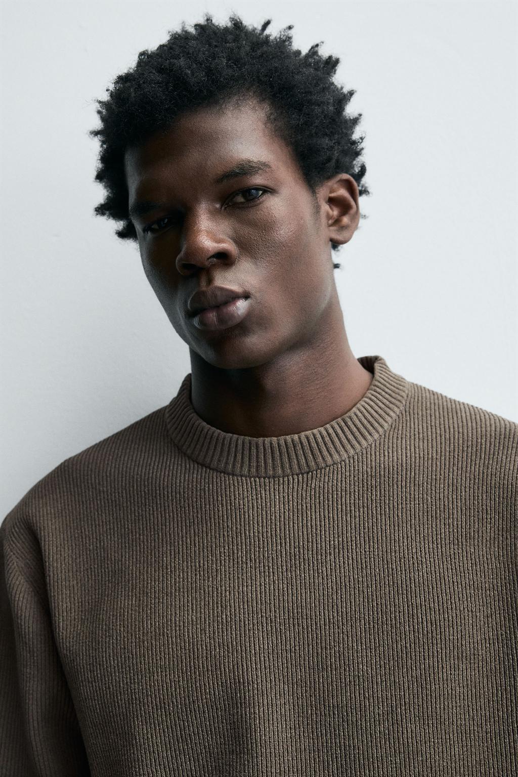 СВИТЕР ИЗ ШЕНИЛЛОВОЙ ТКАНИ С РЕЛЬЕФНЫМ УЗОРОМ