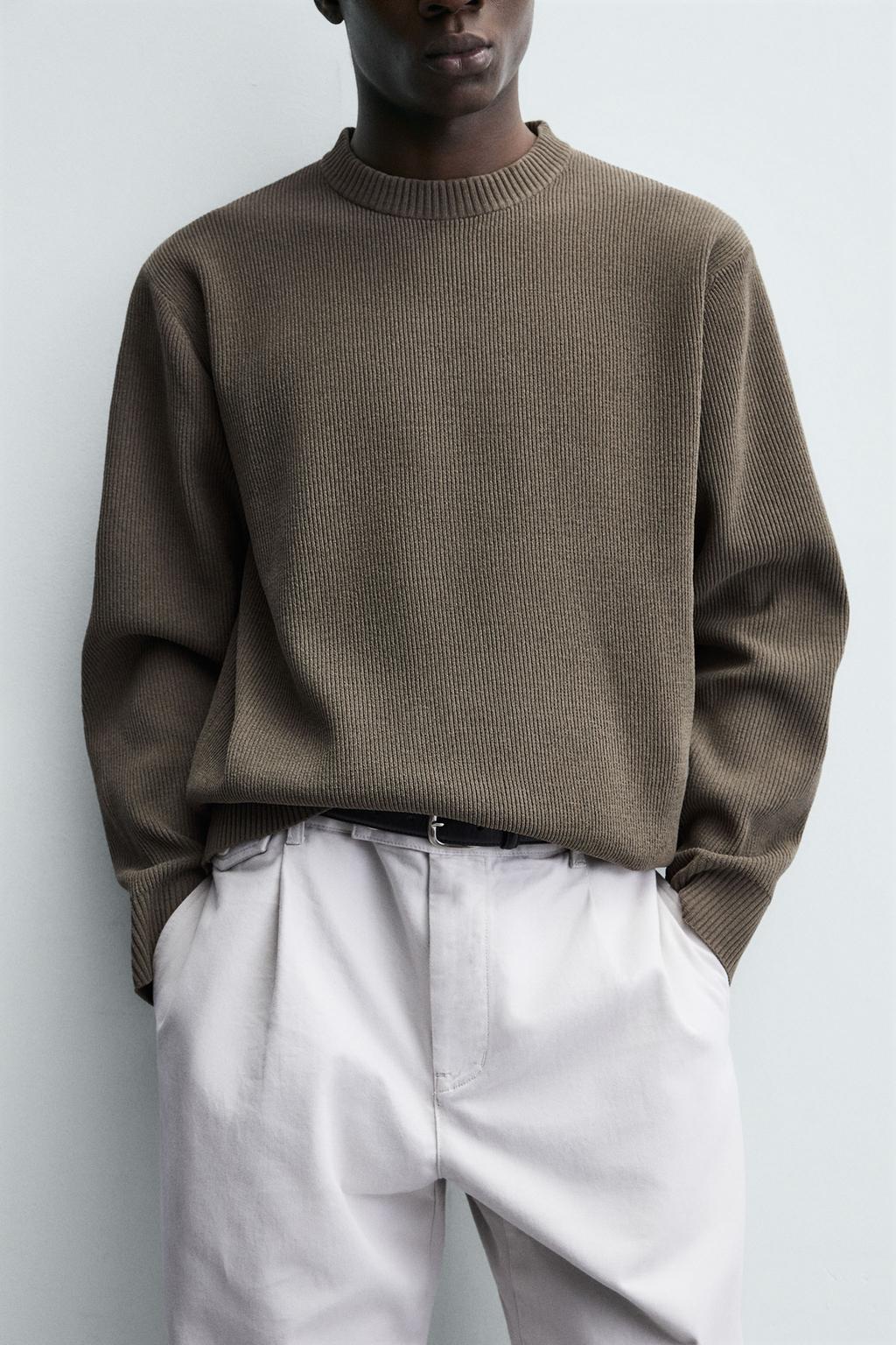 СВИТЕР ИЗ ШЕНИЛЛОВОЙ ТКАНИ С РЕЛЬЕФНЫМ УЗОРОМ