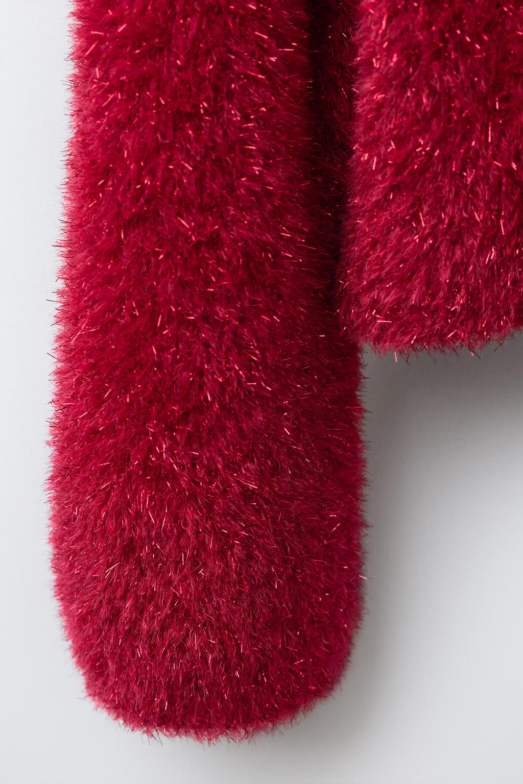 СВИТЕР ИЗ ВОРСИСТОГО ТРИКОТАЖА С БЛЁСТКАМИ