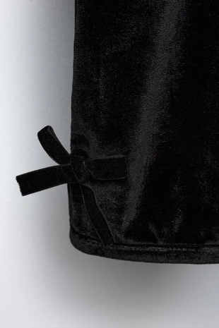 Бархатная футболка с бантами- Заказать в России