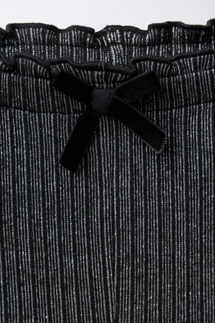 Black | 5767/541/800 - Zara Брюки FLARE с блеском