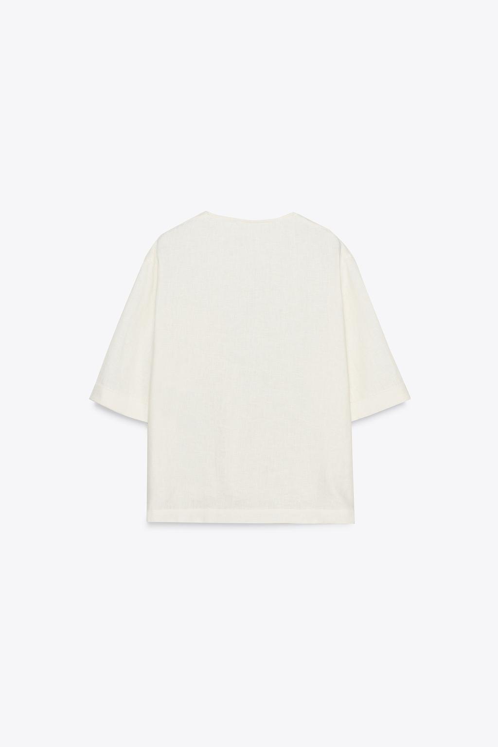 ТОП ИЗ ЛЬНА С КОРОТКИМИ РУКАВАМИ ZW COLLECTION