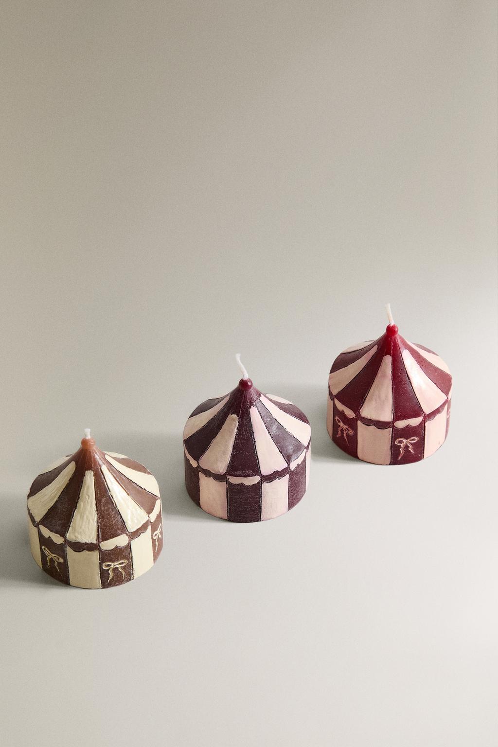 Набор ароматических свечей в форме палатки с запахом имбирного пряника (упаковка из 3 шт.)