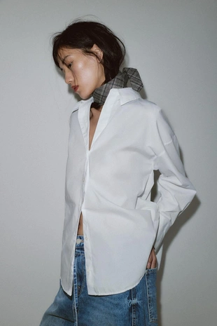 Базовая рубашка из поплина- Заказать в России