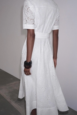 White | 4786/137/250 - Zara Платье-рубашка с вышивкой — ZW COLLECTION