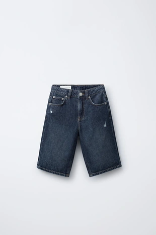 Джинсовые бермуды широкого кроя