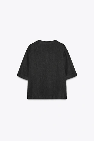 Топ из льна с короткими рукавами ZW COLLECTION