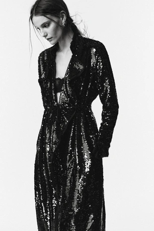 Пальто с пайетками - LIMITED EDITION- Заказать в России