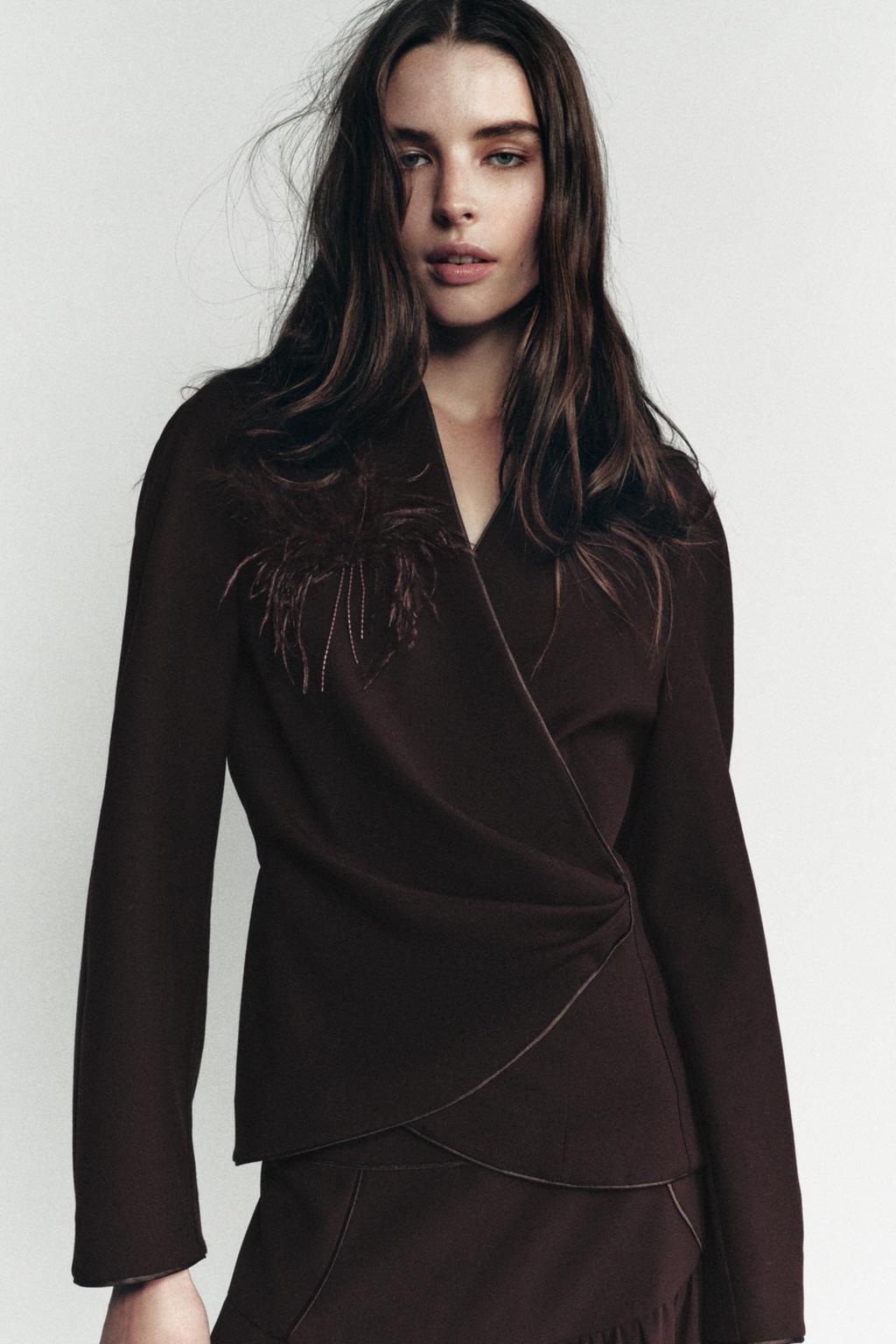 ДРАПИРОВАННАЯ РУБАШКА С ПЕРЬЯМИ LIMITED EDITION