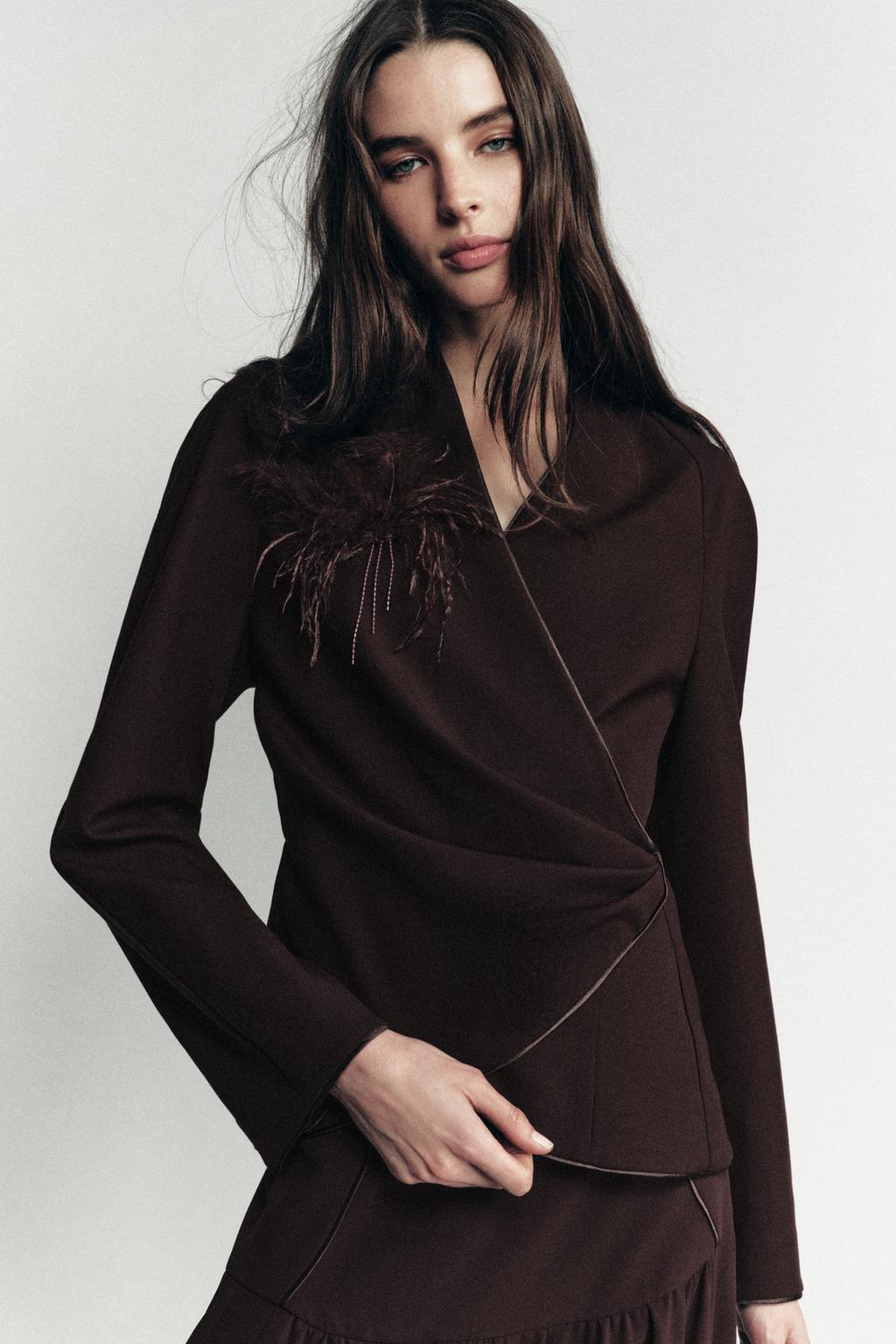 ДРАПИРОВАННАЯ РУБАШКА С ПЕРЬЯМИ LIMITED EDITION