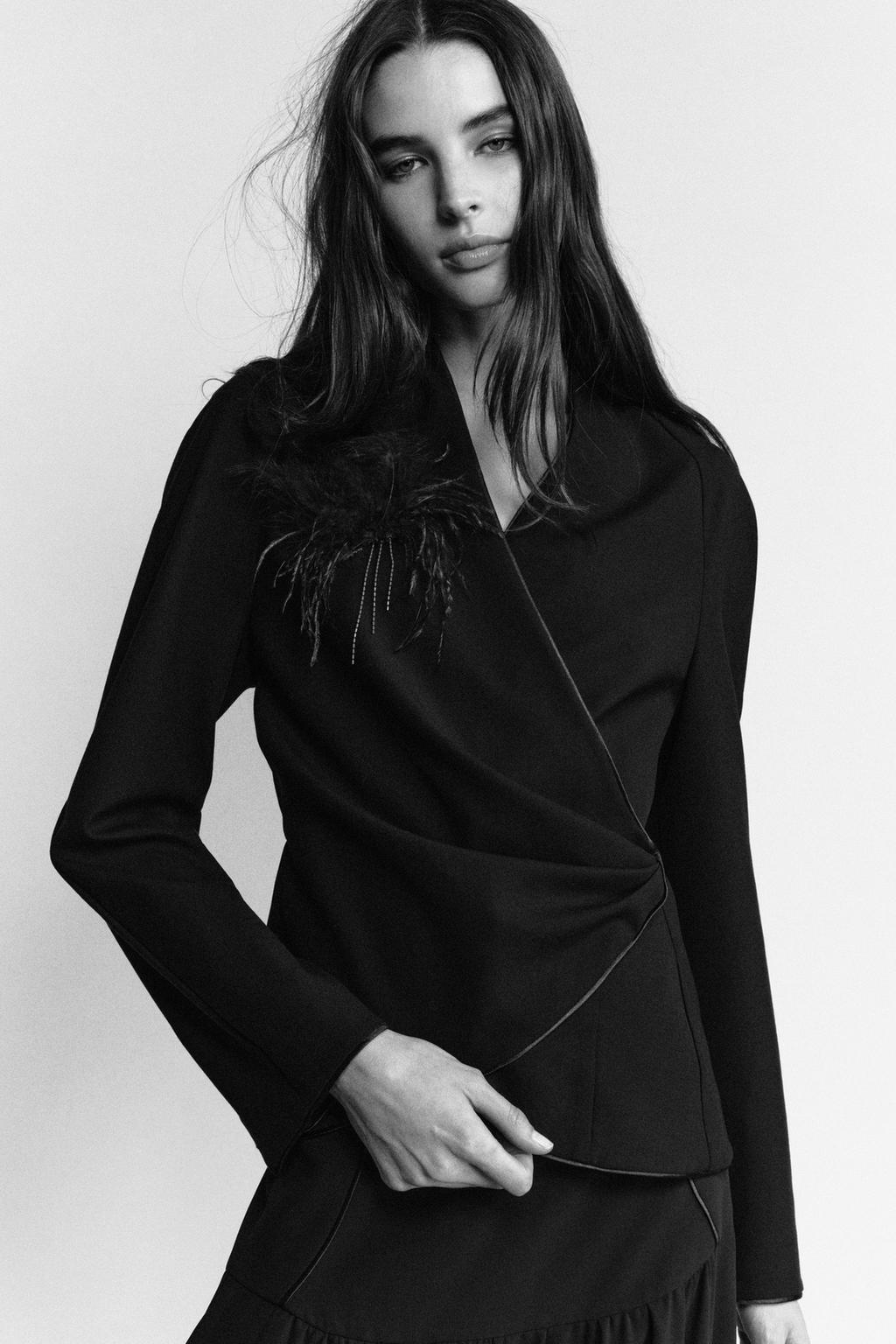 ДРАПИРОВАННАЯ РУБАШКА С ПЕРЬЯМИ LIMITED EDITION