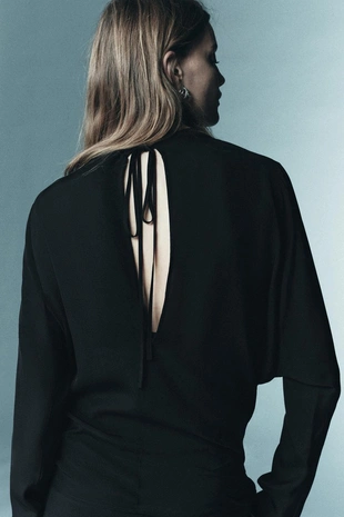 Black | 9142/712/800 - Zara Блуза со сборками — LIMITED EDITION