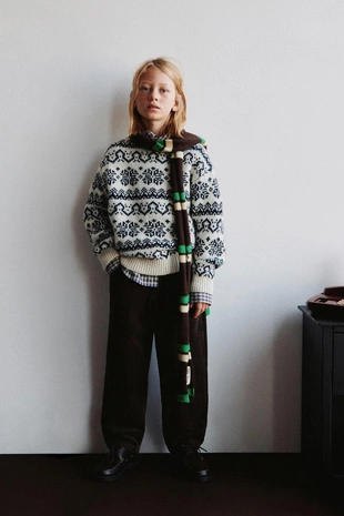 Свитер с узором из шерсти- Заказать в России