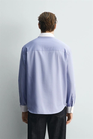 Рубашка в полоску с контрастными элементами - LIMITED EDITION- Заказать в России