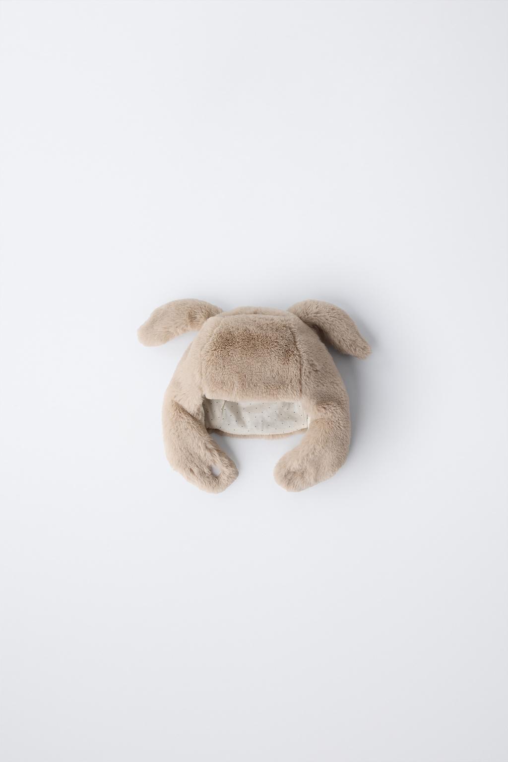 Детям от 3 до 6 лет / шапка из искусственного меха с ушками зайца